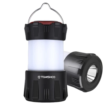 TOMSHOO LED kempingo žibintas C tipo įkraunamas kempingo lengvas vandeniui atsparus nešiojamas palapinės šviestuvas lauko žygiams
