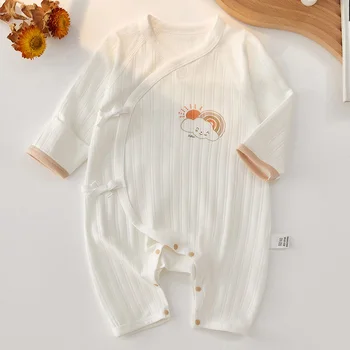 Kūdikių drabužėliai mergaitėms Vasaros ilgomis rankovėmis Plonas tipas Naujagimis Berniukas Rompers Unisex Onesies
