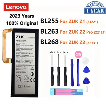 100% Originalus BL255 BL263 BL268 akumuliatorius Lenovo ZUK Z1 Z2 Pro Z2Pro Mobiliojo telefono pakaitinės baterijos Bateria + nemokami įrankiai
