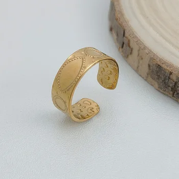 Vintažiniai ovalūs plataus veido nerūdijančio plieno žiedai moterims Vyrai dalelių masažo piršto žiedas moterimsMale metaliniai papuošalai