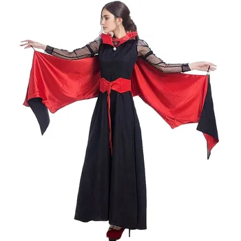 Vintažinė viduramžių teismo apranga Raudonojo chalato gotikinės nėrinių rankovės vedlys Renesanso Helovino Cosplay kostiumas Vestidos