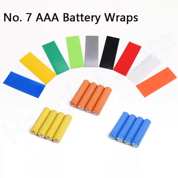 Nr. 7 AAA vienos baterijos apvyniojimai PVC šilumos susitraukiančių vamzdžių remontas Apsaugokite šilumos susitraukimą Aptakus spalvos pasirinkimas