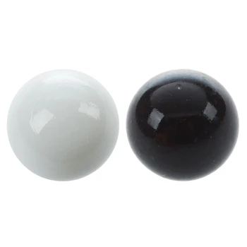 20 vnt rutuliukai 16mm stiklo rutuliukai megztukų stiklo rutuliukai dekoravimo spalvos grynuoliai žaislas baltas + juodas rinkinys