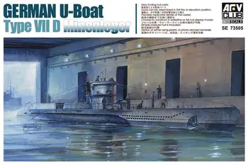 AFV Club SE73505 1/350 Mastelio vokiškas U-Boat Type 7/D modelis