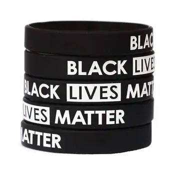Black Lives Matter Silikoninė apyrankė Unisex Motyvacinė silikoninė apyrankė Simbolinė BLM apyrankė vyrams, moterims ir paaugliams