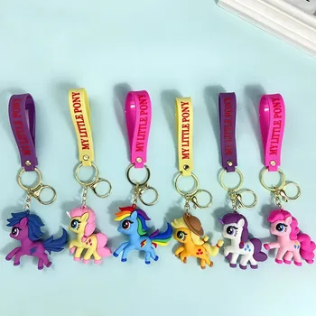 HEROCROSS kūrybinis animacinis filmas Pony Paulie raktų pakabukas mielas spalvotas arklys vienaragis raktų pakabukas vyrai ir moterys krepšiai kabo mažomis dovanėlėmis
