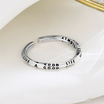 Vintažinė personalizuota mada Mobius žiedas Unisex Sidabrinis atviras žiedas Banketų papuošalų aksesuarų dovana