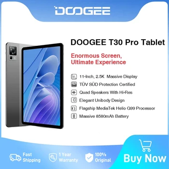 DOOGEE T30 Pro planšetinis kompiuteris 11'' 2.5K ekranas TÜV SÜD sertifikuotas 8GB 256GB Helio G99 6nm keturių garsiakalbių 20MP kamera 8580mAh su JPN kištuku