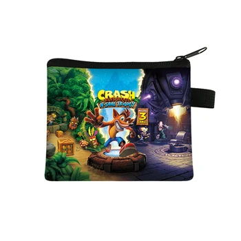 Crash Bandicoot Vaikų pinigų moneta Piniginė Berniukai Mergaitės Trumpos piniginės kortelių krepšys Mini kišeniniai krepšiai Vaikų dovana