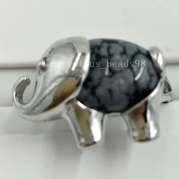 Nemokamas pristatymas Fashion Alabaster Jaspe Elephant Art Ring 7~12