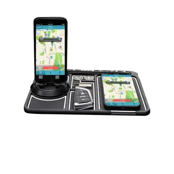 Car Anti Slip Mat 4 in 1 Car Dashboard Phone Mount Organizer for Keys Modes Automobilių dalys Priedai