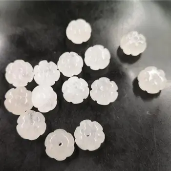 13mm Natūralūs balti nefrito moliūgų karoliukai papuošalų gamybai 