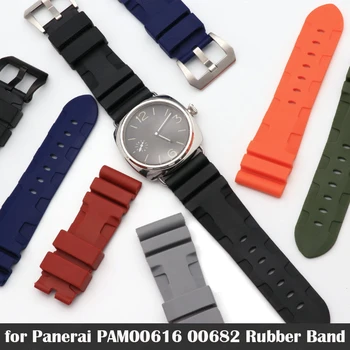 Soft Rubber Watch Band for Panerai for SUBMERSIBLE PAM441 359 112 Silikoninė apyrankė 22mm 24mm Mens Sport Dirželio laikrodžių priedai