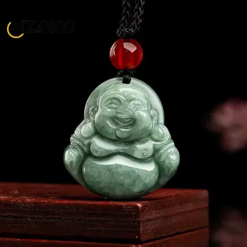 Natural A Goods Jadeite Pendant Bean Seed Buddha Jade Pendant Charm High Jewelry Lucky Amulet Men and Women Holiday Gift