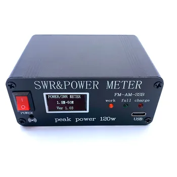 FM AM SSB 1.8MHz-50MHz SWR galios vatų matuoklis SWR & galios matuoklis Didžiausia galia 120W PWR SWR matuoklis