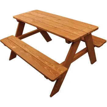 namų apyvokos reikmenys vaikams Medinis iškylų stalas, rudas stovyklavimo stalas Nešiojamas stalas 35,00 x 30,50 x 20,00 colių