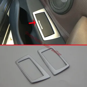 ABS Pearl Chrome Vidinių durų cigarečių pelenų šiukšlių dėžės dangtelio apdaila BMW F48 X1 2015 2016 2017 Automobilių aksesuarai Lipdukai W4