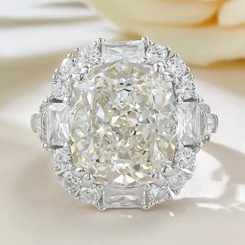 Vertingas 8ct Moissanite Diamond Ring Real 925 Sterling Silver Party Wedding Band Žiedai moterims Vyrų sužadėtuvių papuošalų dovana