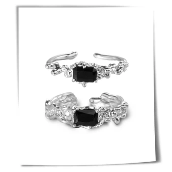 BLACK AWN 2023 Nauji sidabro spalvos atviri žiedai moterims Elegantiškas vestuvinis žiedas