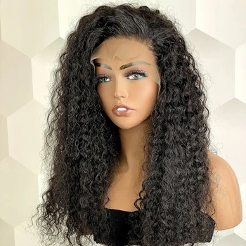 Deep Wave Frontal Wig 13x6 HD Nėrinių perukas 4x4 perukas be klijų Žmogaus plaukai paruošti dėvėti 250% 13x4 nėrinių priekiniai perukai juodaodėms moterims