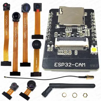 24Pin ESP32 CAM su OV2640 fotoaparato modulio komplektu 8MB PSRAM 2.4G WIFI 3dbi antena 66 120 160 laipsnių 650nm 850nm naktinis matymas 2MP