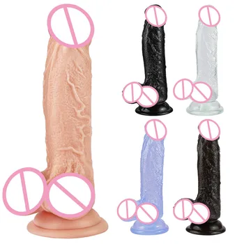 Naujas 7.1inch minkštas tikroviškas dildo su stipriu siurbtuku Sekso žaislai moterims vyrams Makšties analinis kamštis Masažo produktas 2#