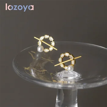 Lozoya apvalūs deimantiniai auskarai 100% 925 svarų sterlingų sidabro originalas 2022 m Paprastas temperamentas Išskirtinis Cirkonis Pendientes