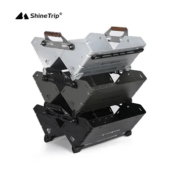 ShineTrip Išskirtinė aliuminio dėžutė sudedama sujungimo atvira dėžutė lauko didelės talpos daugiafunkcinė kempingo daiktadėžė