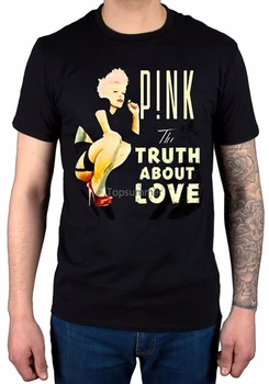 T Shirt Ideas Casual Men Crew Neck Short Sleeve Men's Pink The Truth About Love T Shirt Album Music P Nk Singer Tee Shirts