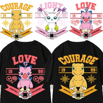 Anime Digimon nuotykis Juokingi marškinėliai Vyrai Vasaros laisvalaikio medvilnė Vyriški marškinėliai Hipsterių hiphopo marškinėliai Marškinėliai Homme gatvės drabužiai