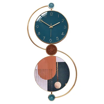 Aukščiausios klasės metalinė paauksuota svetainė Namų dekoravimas Šiuolaikinis laikrodis Mados technologija Paprastas šiaurietiškas skaitmeninis sieninis laikrodis