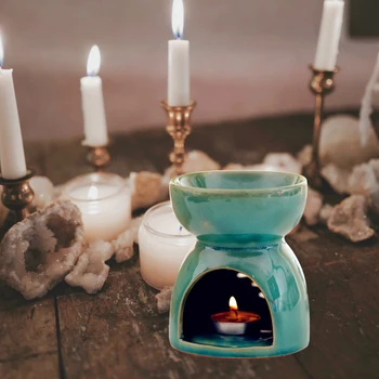 Ice Crack keramikos eterinių aliejų degiklis, kvapiojo vaško lydalo žvakė šiltesnis su Tealight laikikliu Aromaterapinis difuzorius namų SPA