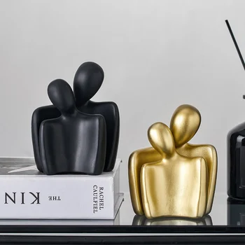 Šiaurės šalių svetainė Statulos dekoravimas Pagrindinis Biuro stalo aksesuarai Idėjos Dovana Modernus mini ornamentas Pora Meno idėjos Meno skulptūra