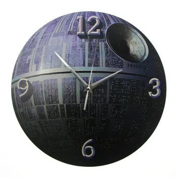 Space Sations Death Star Printing Wall Clocks Silent Quartz Hanging Clock Planet reloj de pared Modern Design