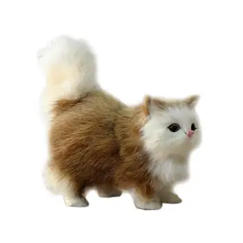 realistiškas katės įdarytas gyvūnas realistiškas katinas maži iškamšos gyvūnai kačių iškamšos žaislai kailiniai pliušiniai katės žaislai vaikams gimtadienio dovanos
