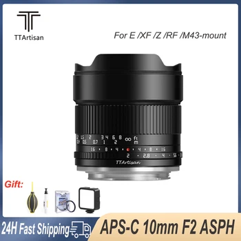 TTArtisan APS-C 10mm F2 ASPH itin plataus kampo didelės diafragmos fotoaparato objektyvas, skirtas Sony E A7RM4 Fujifilm XF Nikon Canon RF M43 Mount