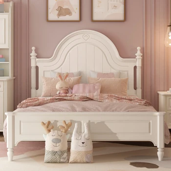Kostiumų derinys Vaikiškos lovos Kambarys Maža mergaitė Paprastumas Šiuolaikinės lovos vaikams Princesė Cama Infantil Miegamojo baldai QF50TC