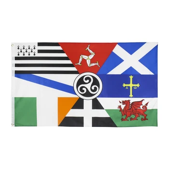 FLAGLAND 90x150cm Europos Pan Keltų tautų vėliava Airija Škotija Velsas Bretanė
