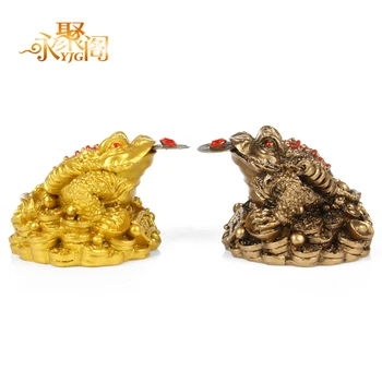 Feng shui rupūžės pinigai LUCKY Fortune Wealth Kinijos auksinės varlės rupūžės moneta Namų biuro dekoravimas Laimingos dovanos Stalviršio papuošalai