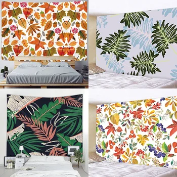 Tropinių augalų palmių lapų psichodelinė scena Namų dekoras Gobelenas Miegamojo sienų dekoras gali būti pritaikytas