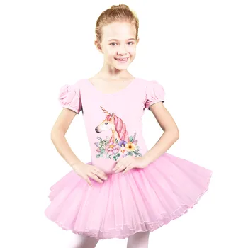 Mergaičių baleto suknelė Animacinis filmas Spausdinti Vakarėlio suknelė mergaitėms Medvilniniai sijonai Šokis Cotumes Tutu gimnastika Leotard Balerina Suknelės