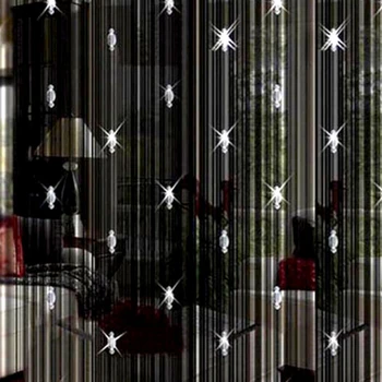 Juoda karoliukų užuolaida 3 Karoliukų užuolaidos Blizgučiai Krištolo daliklis Kutai Dekoratyvinės stygos namų kambario durų langų dekorui