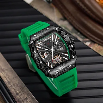 Dulunwe Vyriškas mechaninis laikrodis Automatiniai prabangūs verslo laikrodžiai Man Sport Skeleton Fashion Casual Waterproof Luminous New Clock