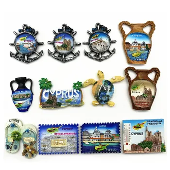 Europa 3D Kipro skonio šaldytuvas Magnetas Turistiniai suvenyrai Šaldytuvas Magnetinis dekoravimas Dirbinių kolekcija Rankdarbių dovana