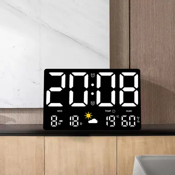 Didelis spalvotas ekranas Temperatūra Drėgmės laikrodis Svetainė Sieninė orų stotis Data Savaitė Ekranas Elektroninis žadintuvas