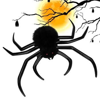 Lauko vorų dekoravimas Milžiniškas juodas pliušinis voras Helovino dekoracijos Tikroviškas netikras voras Vaiduoklių namų rekvizitas Išdaigų žaislai