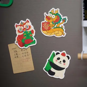 Virtuvės reikmenys Kinų Naujųjų metų šaldytuvo magnetas Drakono animacinio filmo metai 