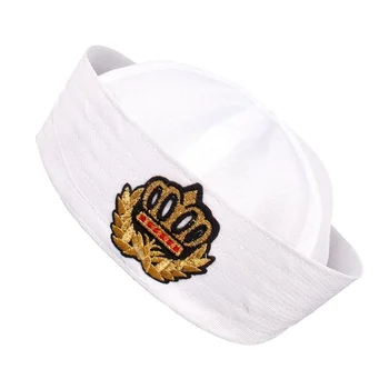New Unisex Captain Sailor Skipper Navy Marine Cap Cosplay Hat Yacht Cap Party kostiumo aksesuaras (Crown Label Adult Style)