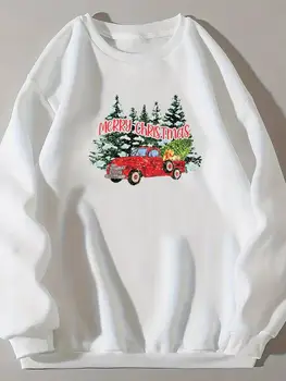 Tree Trend Žiemos sezono megztiniai Mada Moteriški drabužiai Moterys Kalėdų šventės Grafika Naujųjų metų drabužiai Spausdinti Džemperiai