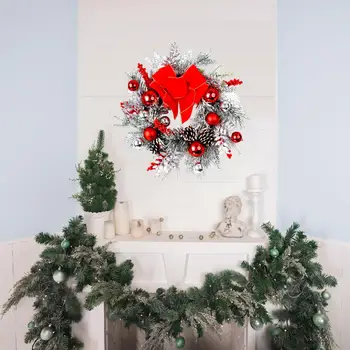 Kalėdinis vainikas Dekoratyvinis 20in Pakabinamas ornamentas Žieminis vainikas lauke